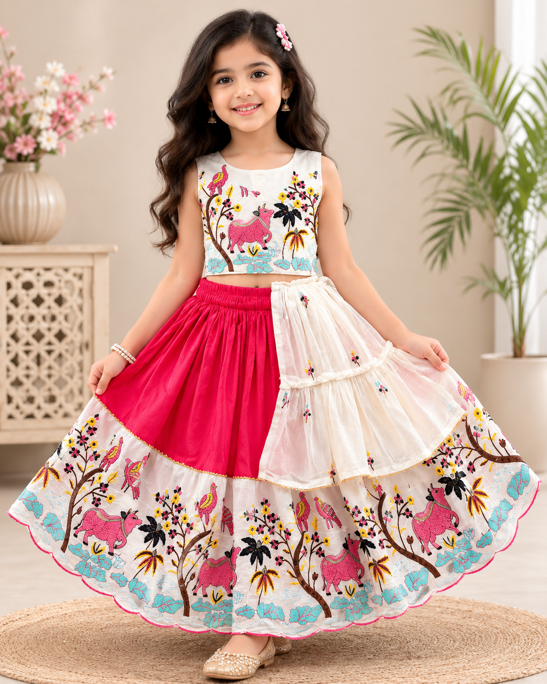POUR KHADI LEHENGA CHOLI