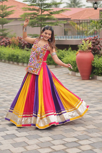 Vibrant Kutchi Mirror Work Navratri Lehenga Choli