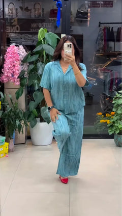 Designer Pure Linen Co-ord Set