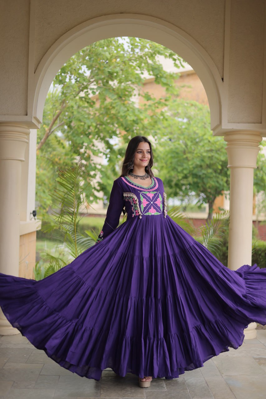 LUXURIOUS EMBROIDERED FLOOR-LENGTH ANARKALI GOWN FOR WOMEN