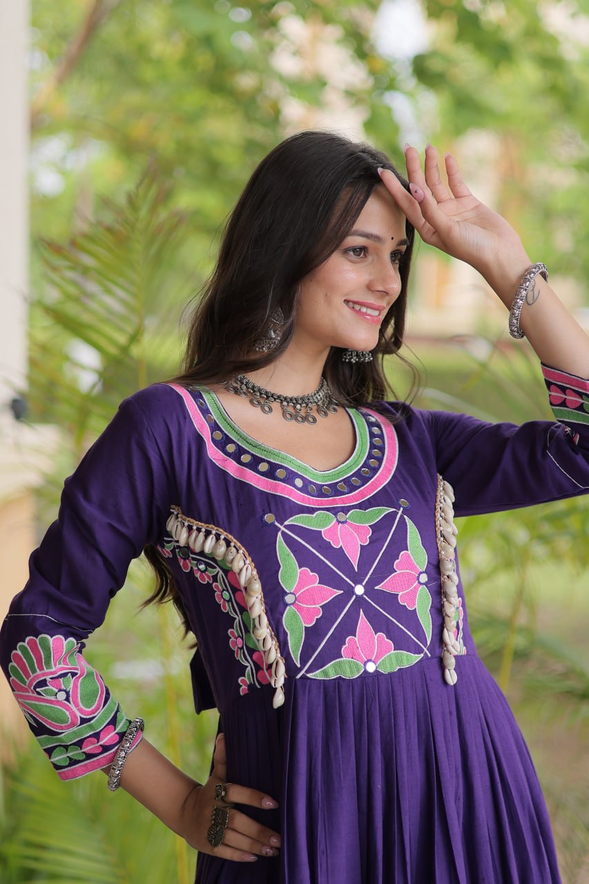 LUXURIOUS EMBROIDERED FLOOR-LENGTH ANARKALI GOWN FOR WOMEN