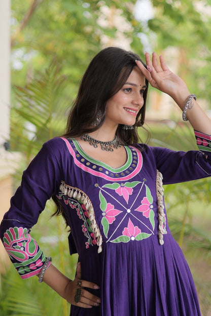 LUXURIOUS EMBROIDERED FLOOR-LENGTH ANARKALI GOWN FOR WOMEN
