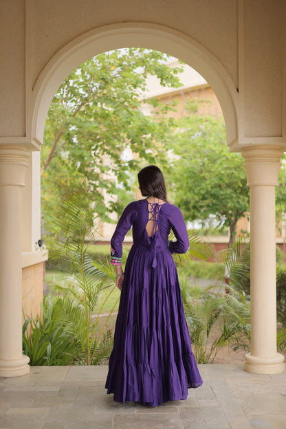 LUXURIOUS EMBROIDERED FLOOR-LENGTH ANARKALI GOWN FOR WOMEN