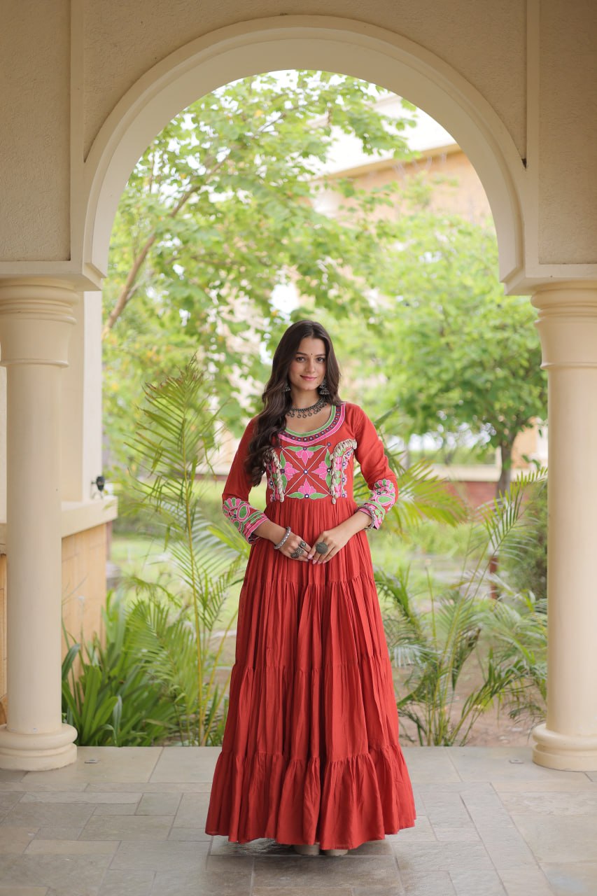 LUXURIOUS EMBROIDERED FLOOR-LENGTH ANARKALI GOWN FOR WOMEN