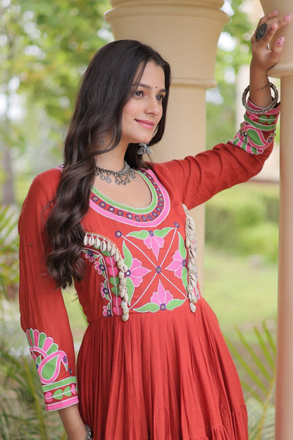 LUXURIOUS EMBROIDERED FLOOR-LENGTH ANARKALI GOWN FOR WOMEN