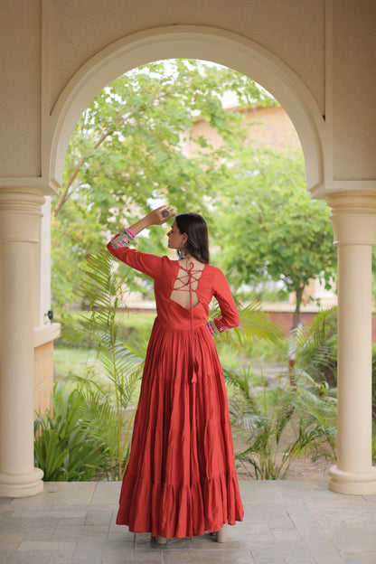 LUXURIOUS EMBROIDERED FLOOR-LENGTH ANARKALI GOWN FOR WOMEN