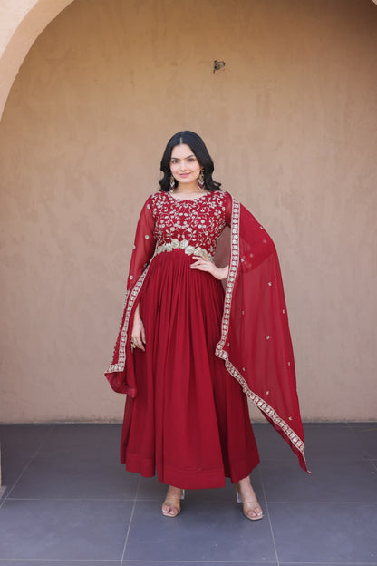 Faux Blooming with Zari, Sequins & Pipe Beads embroidered work