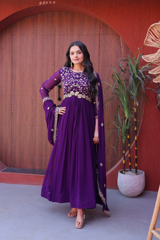 Faux Blooming with Zari, Sequins & Pipe Beads embroidered work
