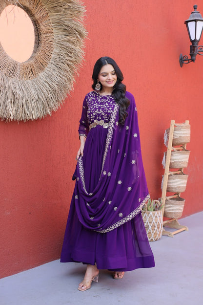 Faux Blooming with Zari, Sequins & Pipe Beads embroidered work