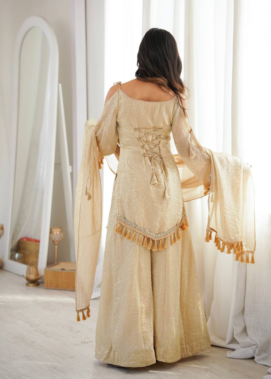 Doremon Crush Mirror Work Kurta Palazzo Set