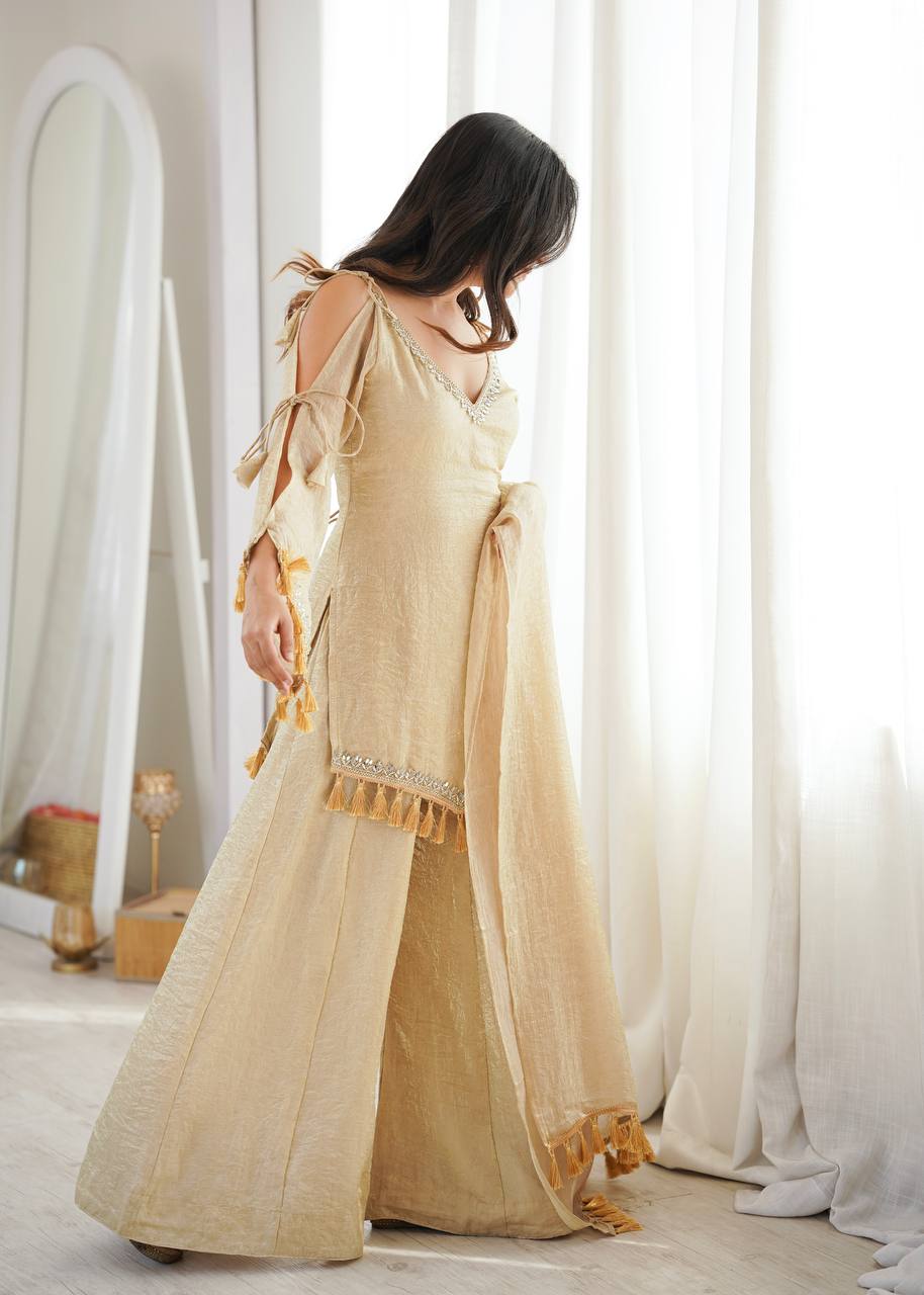 Doremon Crush Mirror Work Kurta Palazzo Set