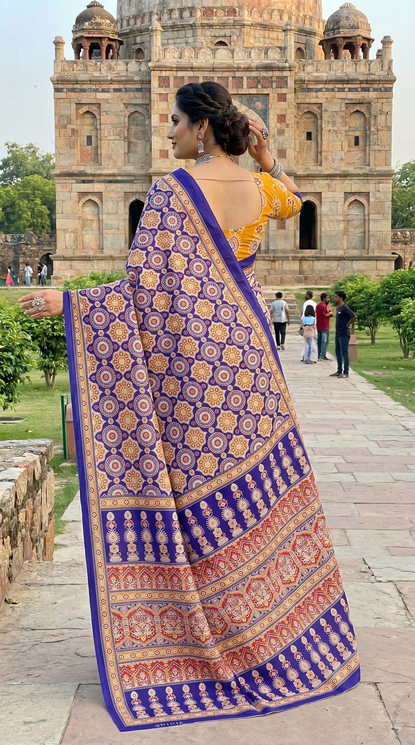 Beutiful Bagru Printed Sarees With Blouse