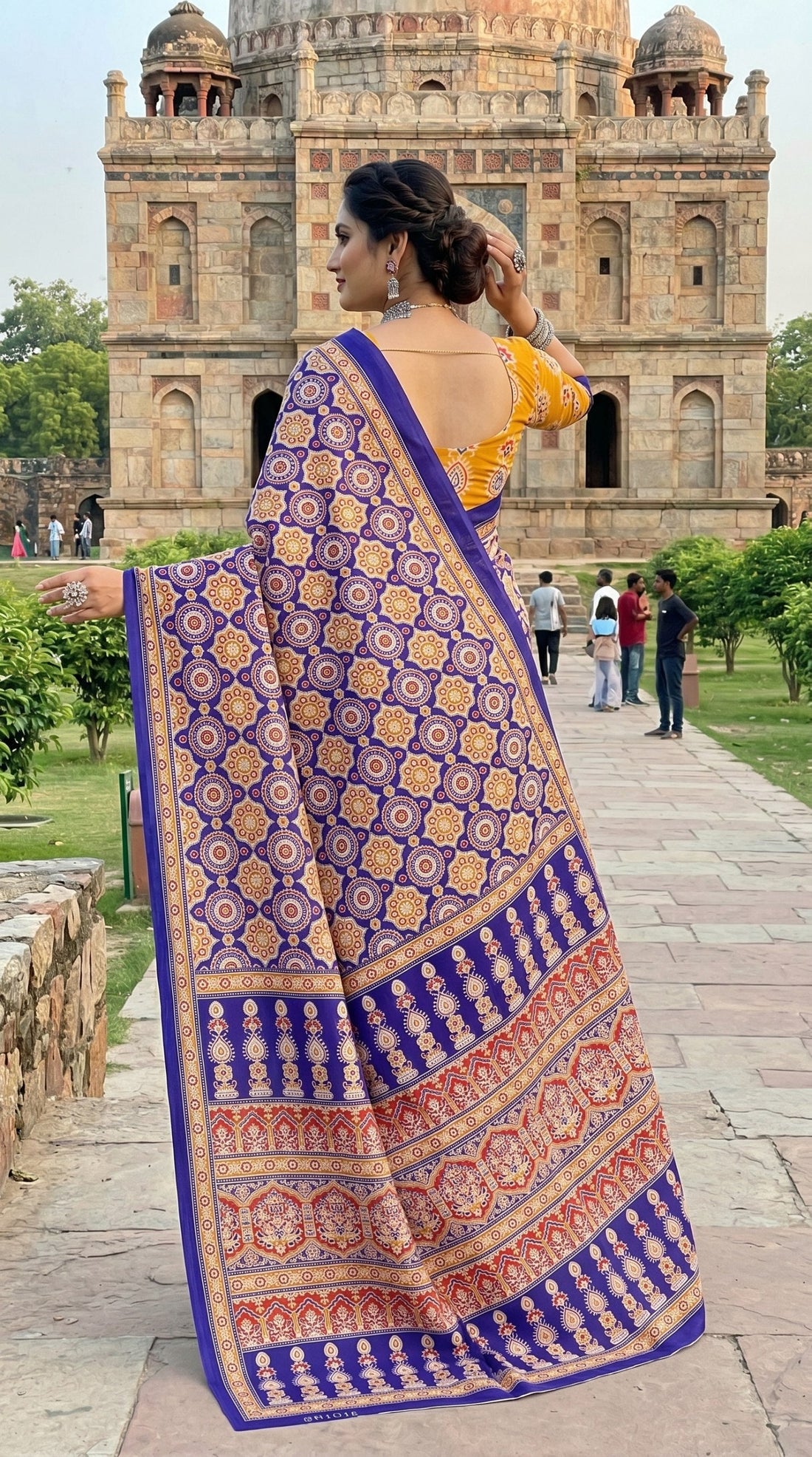 Beutiful Bagru Printed Sarees With Blouse