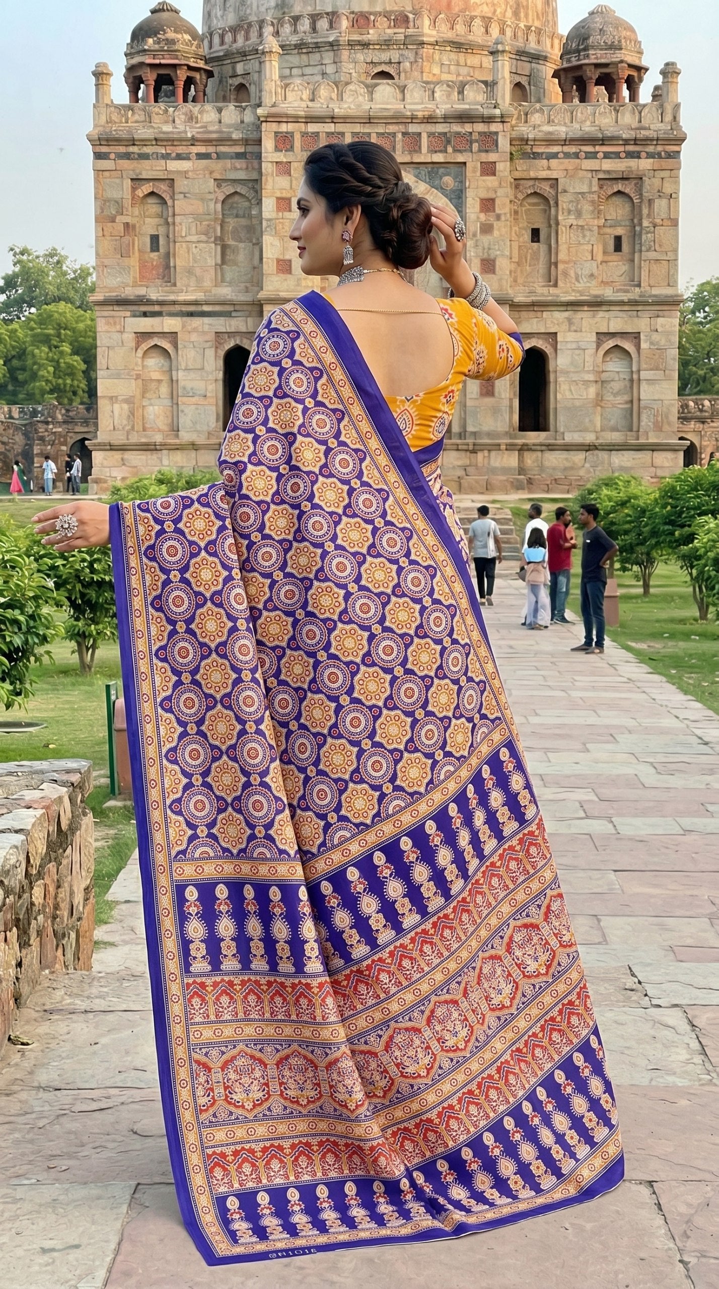 Beutiful Bagru Printed Sarees With Blouse
