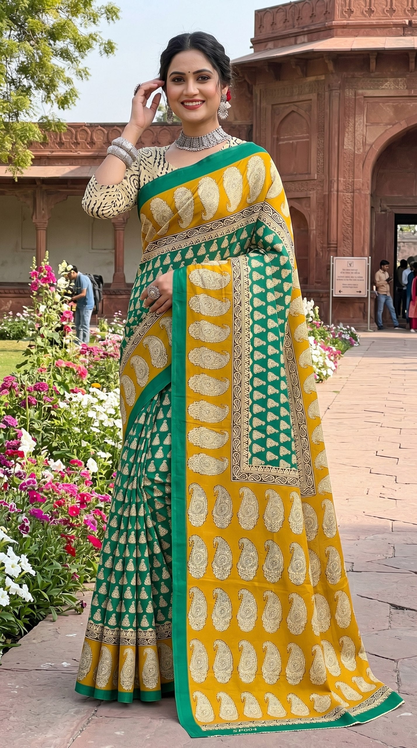 Beutiful Bagru Printed Sarees With Blouse