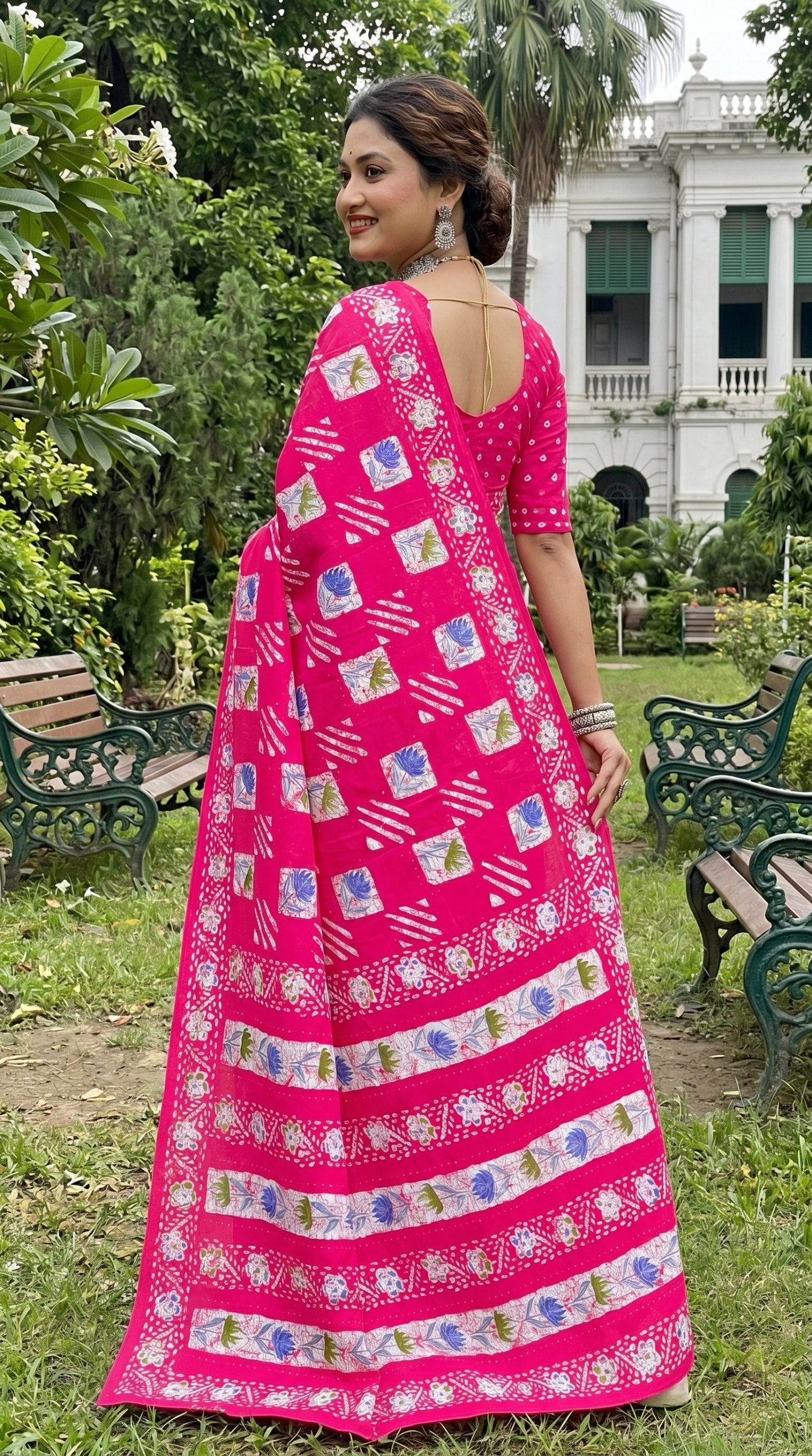 Beutiful Bagru Printed Sarees With Blouse