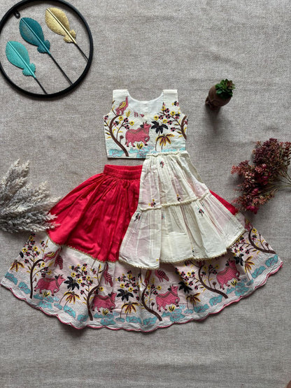 POUR KHADI LEHENGA CHOLI