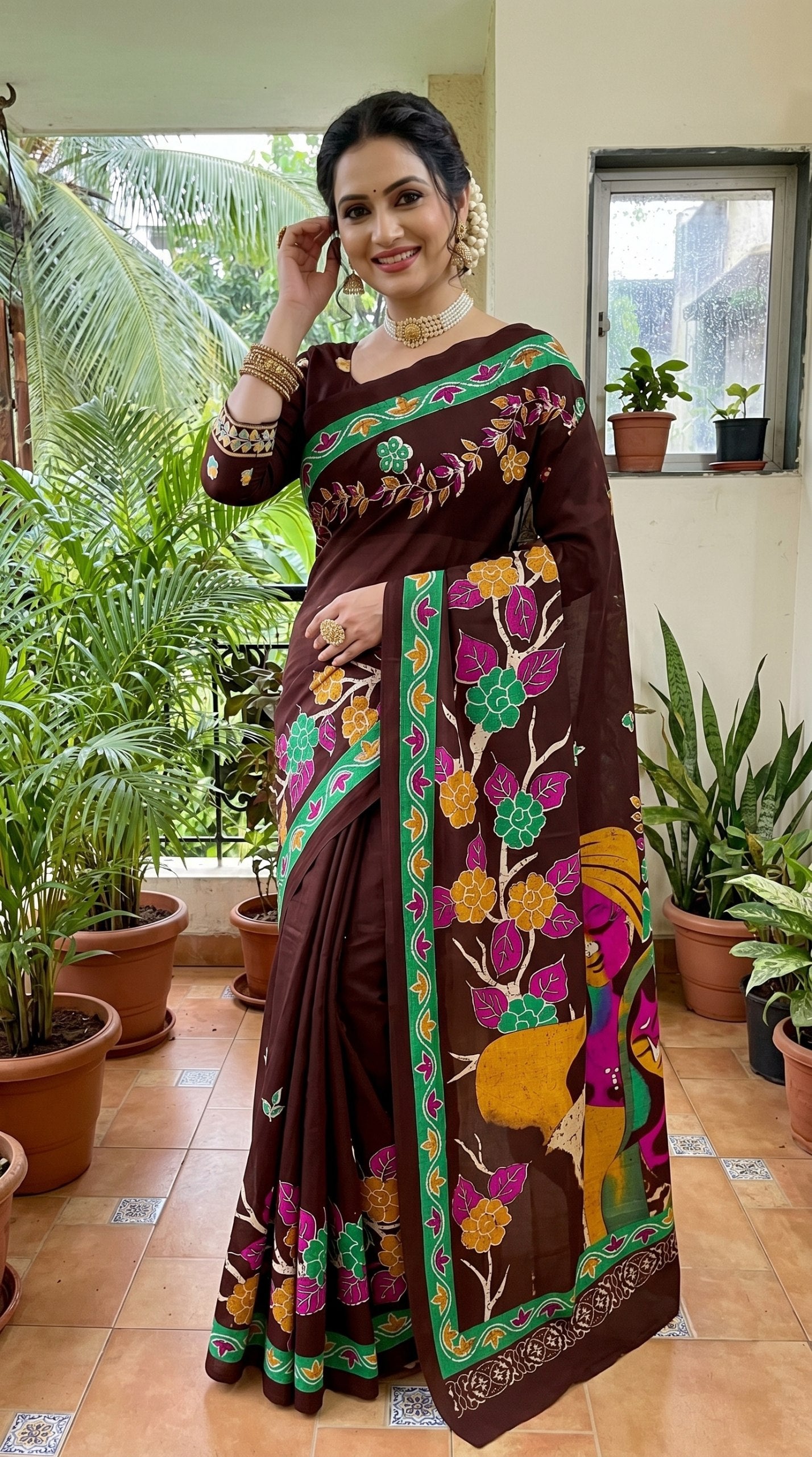 Beutiful Bagru Printed Sarees With Blouse