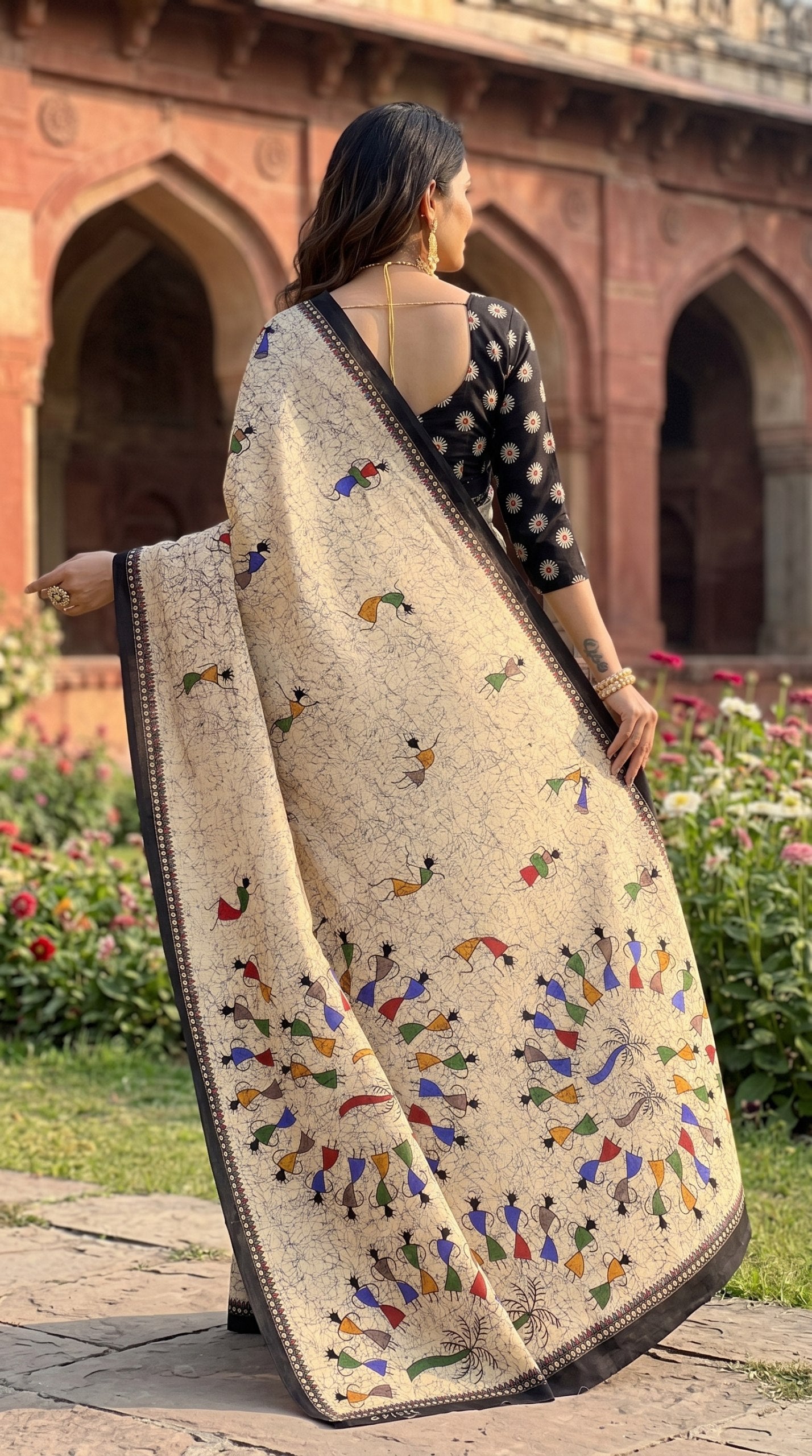 Beutiful Bagru Mulmul  Printed Sarees With Blouse