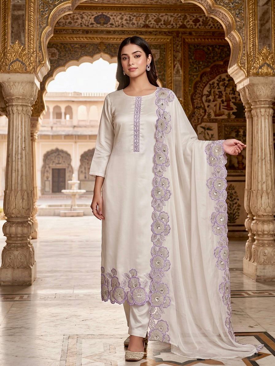 3 PIECE FANCY LONG KURTI WITH PANT AND BEAUTIFUL DUPATTA