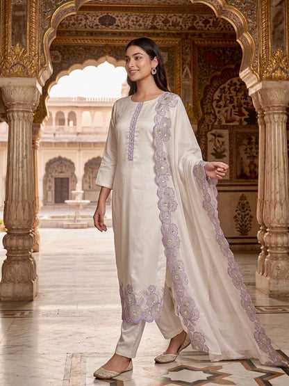 3 PIECE FANCY LONG KURTI WITH PANT AND BEAUTIFUL DUPATTA