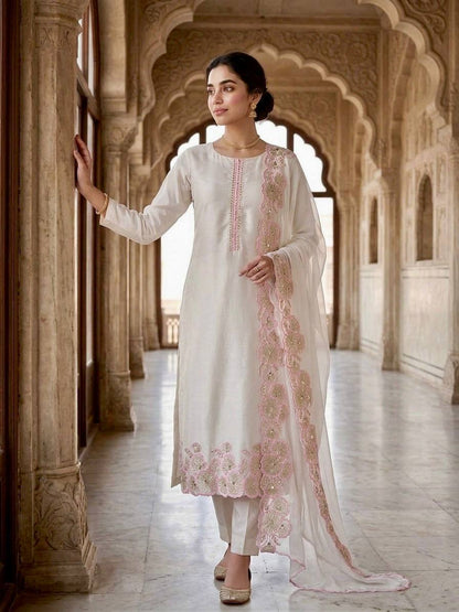 3 PIECE FANCY LONG KURTI WITH PANT AND BEAUTIFUL DUPATTA