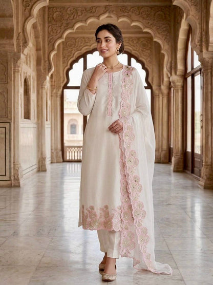 3 PIECE FANCY LONG KURTI WITH PANT AND BEAUTIFUL DUPATTA