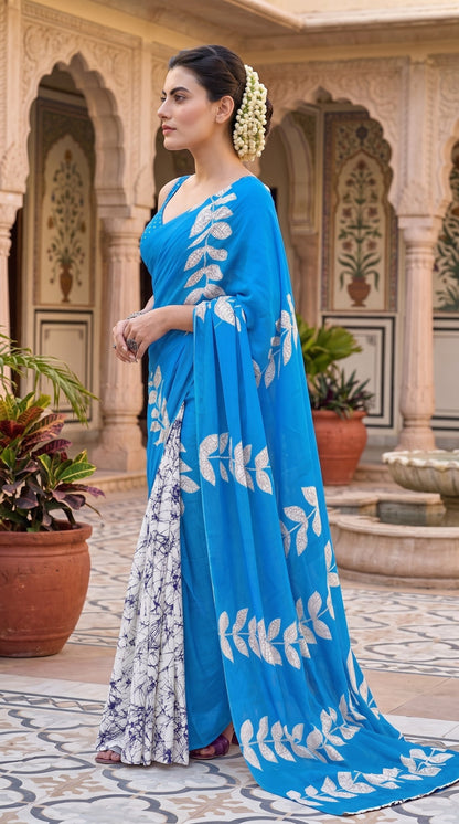 BAGRU BLOCK PRINT MULMUL COTTON SAREES