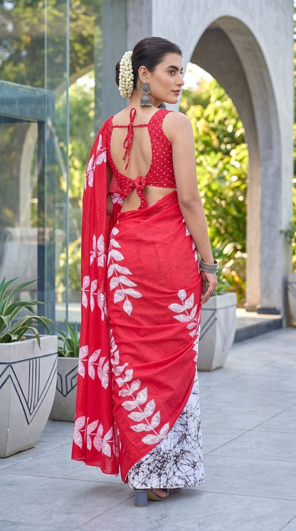 BAGRU BLOCK PRINT MULMUL COTTON SAREES
