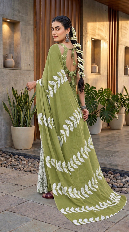 BAGRU BLOCK PRINT MULMUL COTTON SAREES