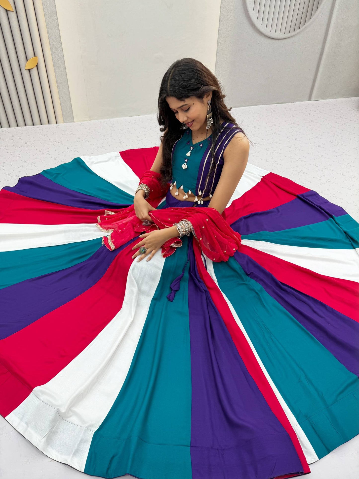 Lehenga choli with vintage duptto