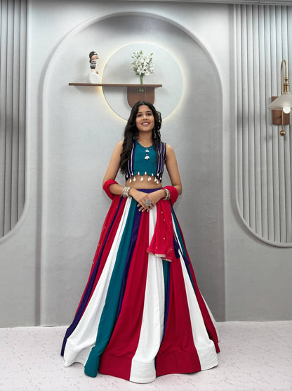 Lehenga choli with vintage duptto