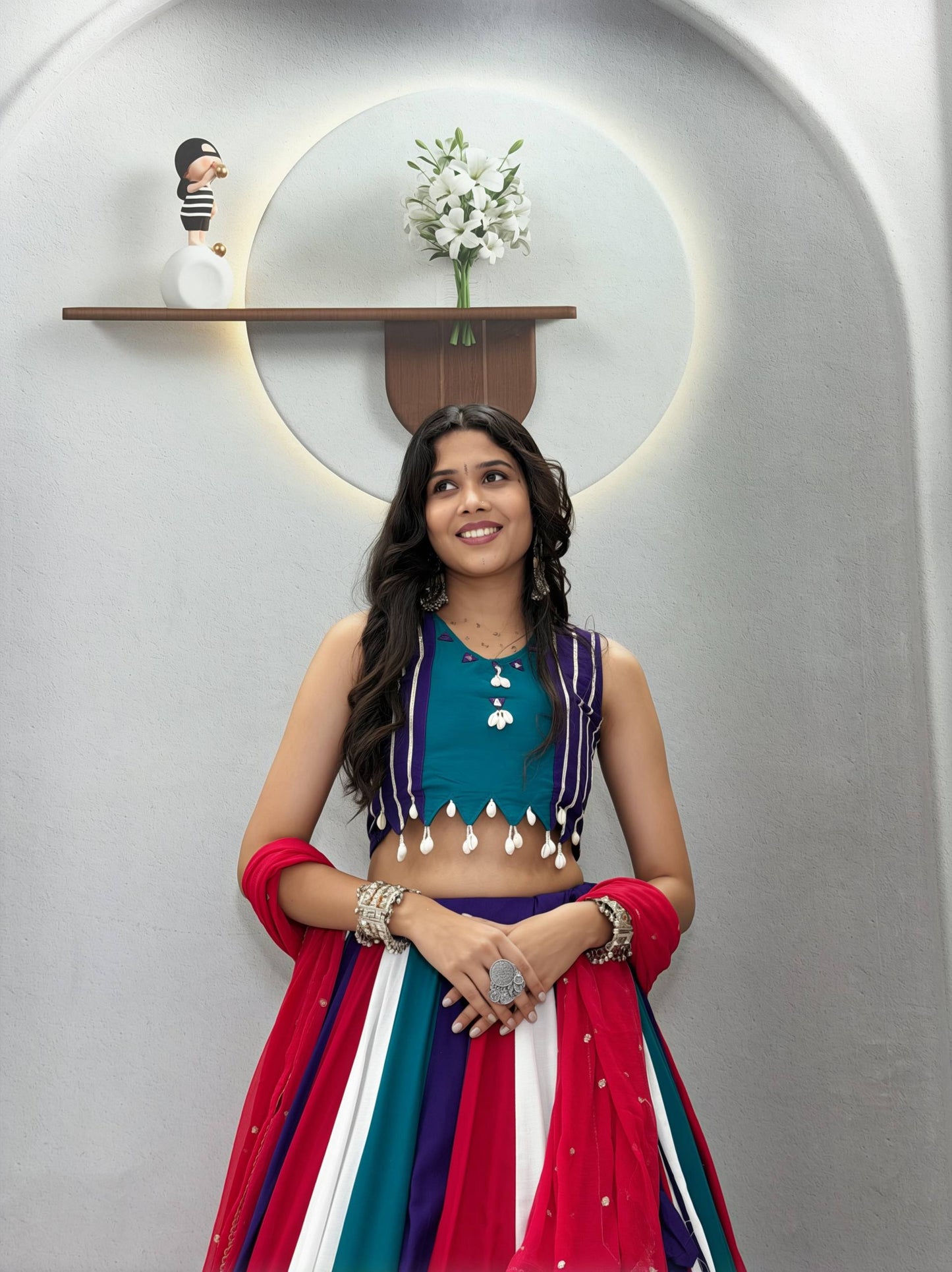 Lehenga choli with vintage duptto