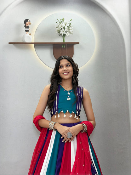 Lehenga choli with vintage duptto