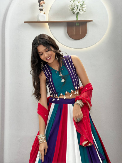 Lehenga choli with vintage duptto