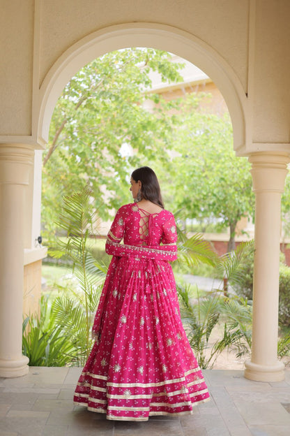 Comfortable and lightweight Elevate this Navratri festive wardrobe with this elegant Four Colour lehenga choli with Dupatta set