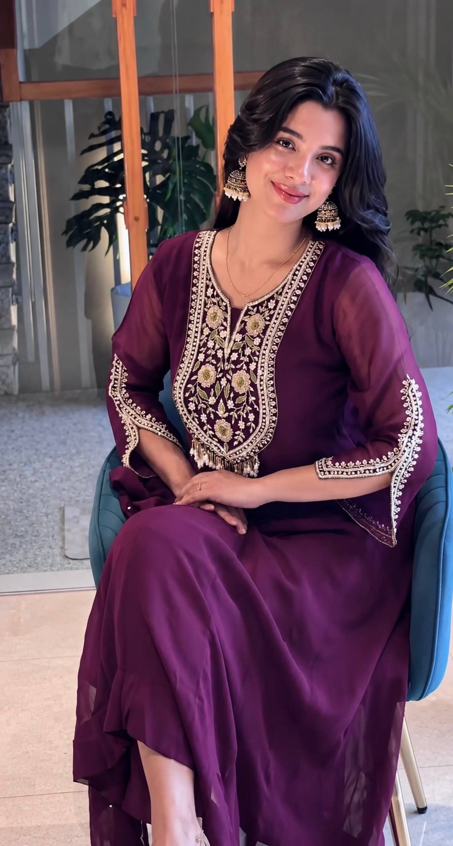 FANCY ANARKALI GOWN WITH PANT AND BEAUTIFUL DUPATTA