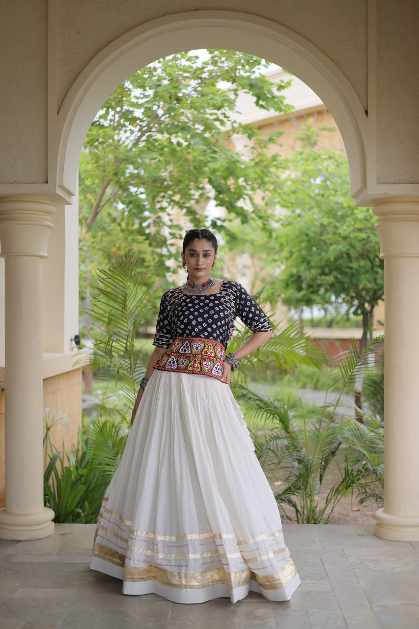 Navratri Festive vibes Are traditional and spiritual, And focus on the fun aspects of the festival, So Choose the Different colors Blouse With Lehenga For the dancing, the devotion, or the sense of our community.