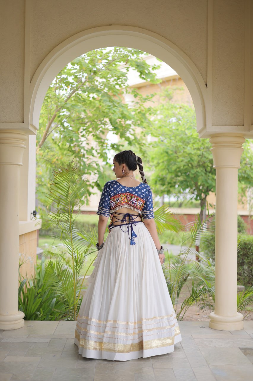Navratri Festive vibes Are traditional and spiritual, And focus on the fun aspects of the festival, So Choose the Different colors Blouse With Lehenga For the dancing, the devotion, or the sense of our community.