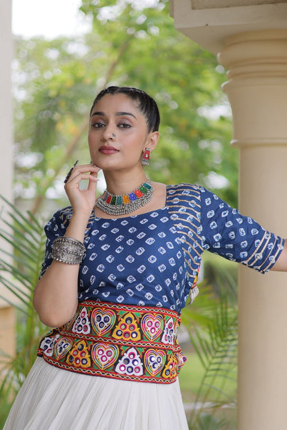 Navratri Festive vibes Are traditional and spiritual, And focus on the fun aspects of the festival, So Choose the Different colors Blouse With Lehenga For the dancing, the devotion, or the sense of our community.