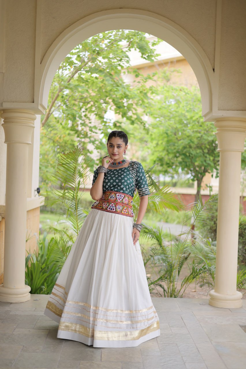 Navratri Festive vibes Are traditional and spiritual, And focus on the fun aspects of the festival, So Choose the Different colors Blouse With Lehenga For the dancing, the devotion, or the sense of our community.