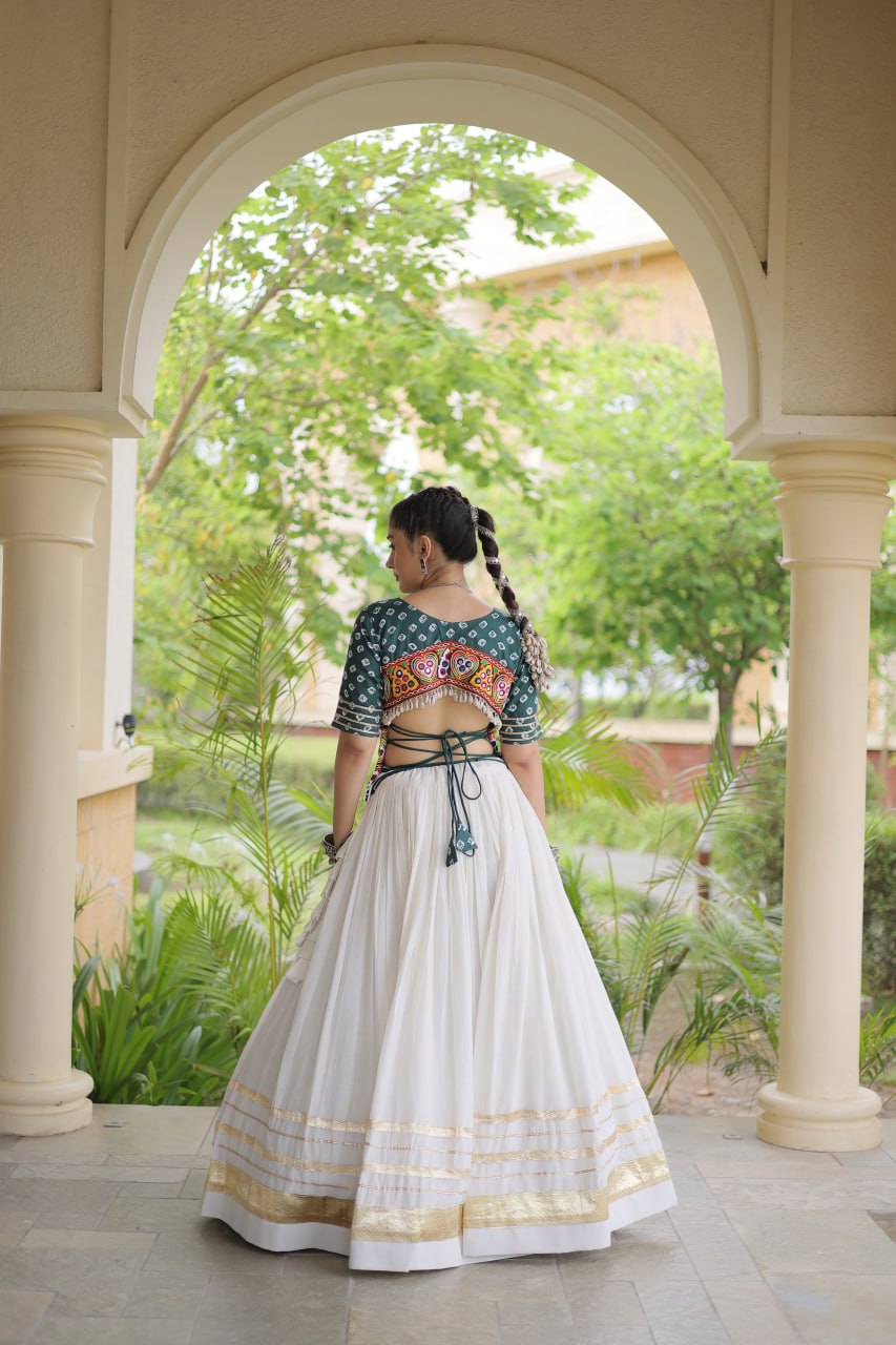 Navratri Festive vibes Are traditional and spiritual, And focus on the fun aspects of the festival, So Choose the Different colors Blouse With Lehenga For the dancing, the devotion, or the sense of our community.