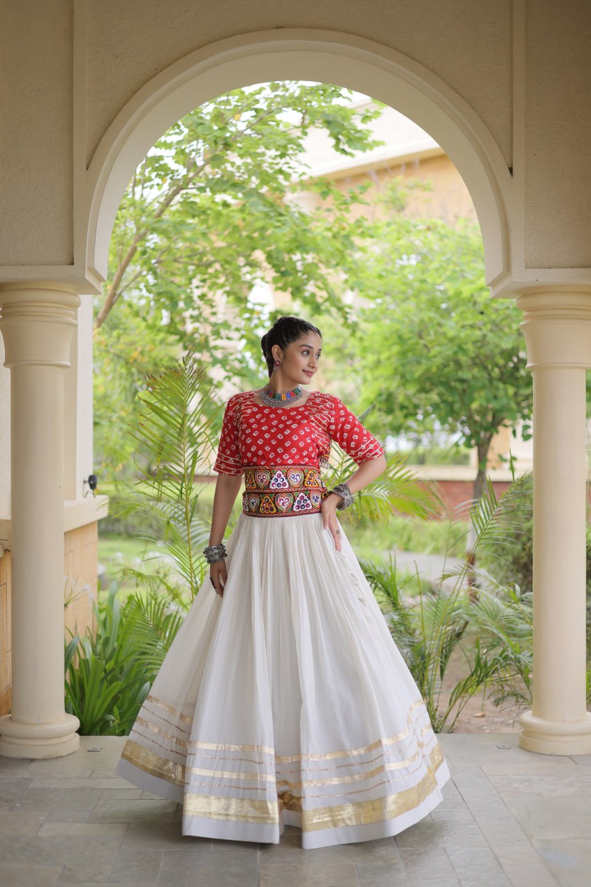 Navratri Festive vibes Are traditional and spiritual, And focus on the fun aspects of the festival, So Choose the Different colors Blouse With Lehenga For the dancing, the devotion, or the sense of our community.