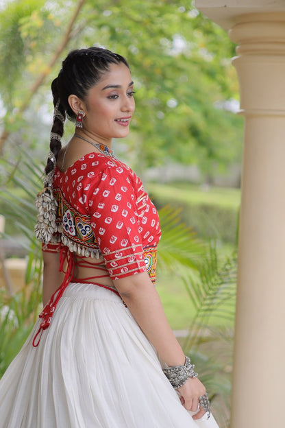 Navratri Festive vibes Are traditional and spiritual, And focus on the fun aspects of the festival, So Choose the Different colors Blouse With Lehenga For the dancing, the devotion, or the sense of our community.
