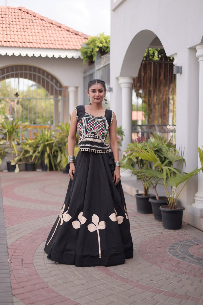 Navratri Festive vibes Are traditional and spiritual, And focus on the fun aspects of the festival, So Choose the Different colors Lehenga With Top For the dancing, the devotion, or the sense of our community.