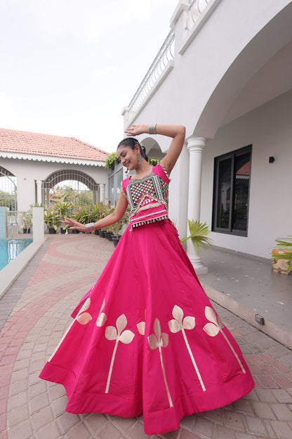 Navratri Festive vibes Are traditional and spiritual, And focus on the fun aspects of the festival, So Choose the Different colors Lehenga With Top For the dancing, the devotion, or the sense of our community.