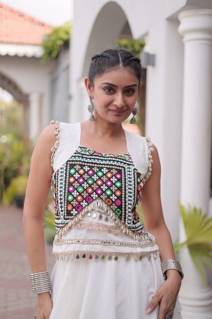 Navratri Festive vibes Are traditional and spiritual, And focus on the fun aspects of the festival, So Choose the Different colors Lehenga With Top For the dancing, the devotion, or the sense of our community.
