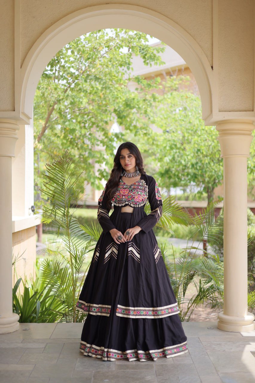 4 Variants - Heritage embroidery lehenga set with jacket Style