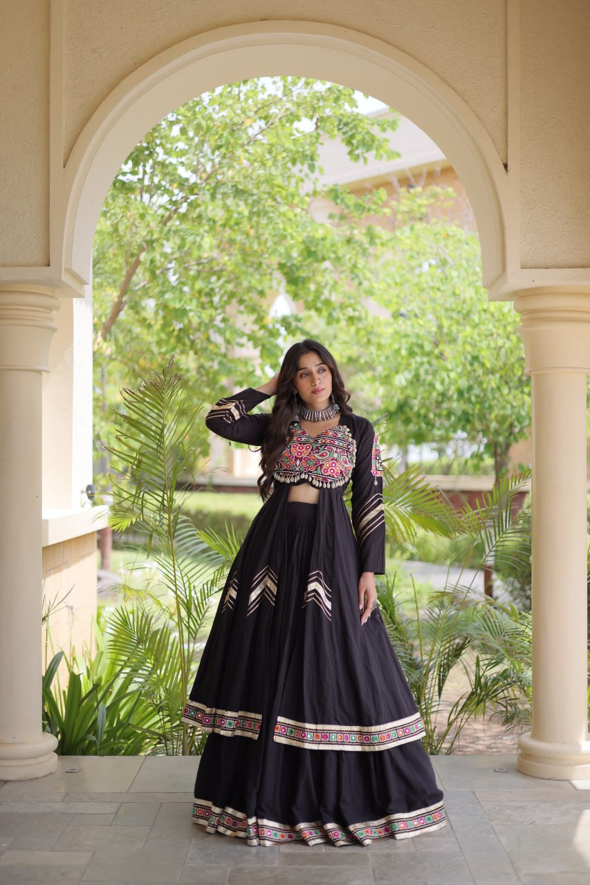 4 Variants - Heritage embroidery lehenga set with jacket Style
