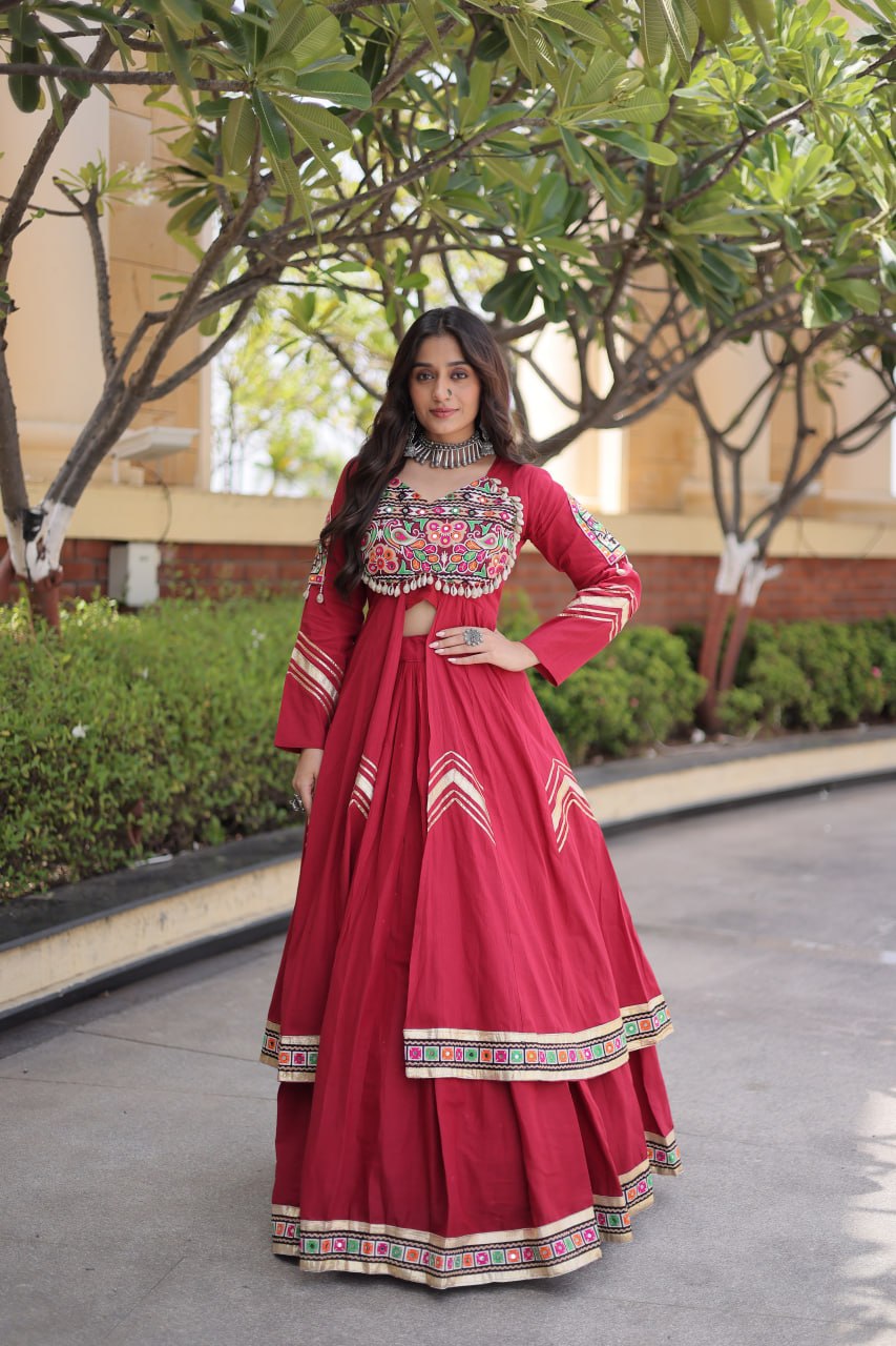 4 Variants - Heritage embroidery lehenga set with jacket Style